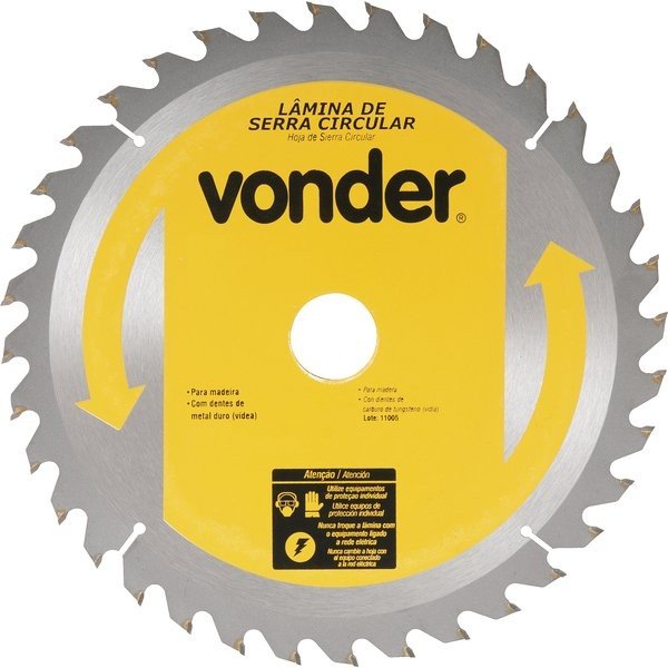 Lâmina de Serra Circular C/ Dentes 250x30mm 36 dentes VONDER