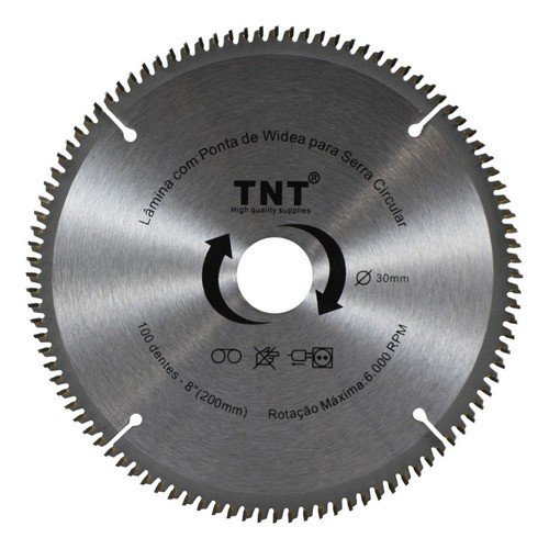 Lâmina De Serra Esquadria Aluminio 8 100 Dentes TNT