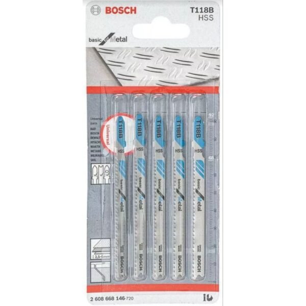 Lâmina de Serra Tico Tico Bosch T118A Metal 5 Peças e Madeira 5 peças