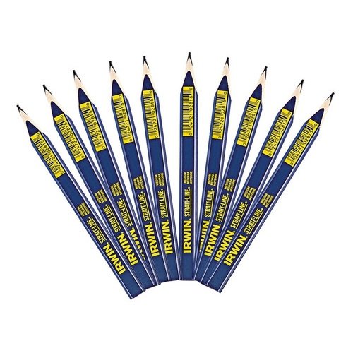 Lápis Irwin Azul Para Marceneiro Pedreiro Obra 5 Peças Kit