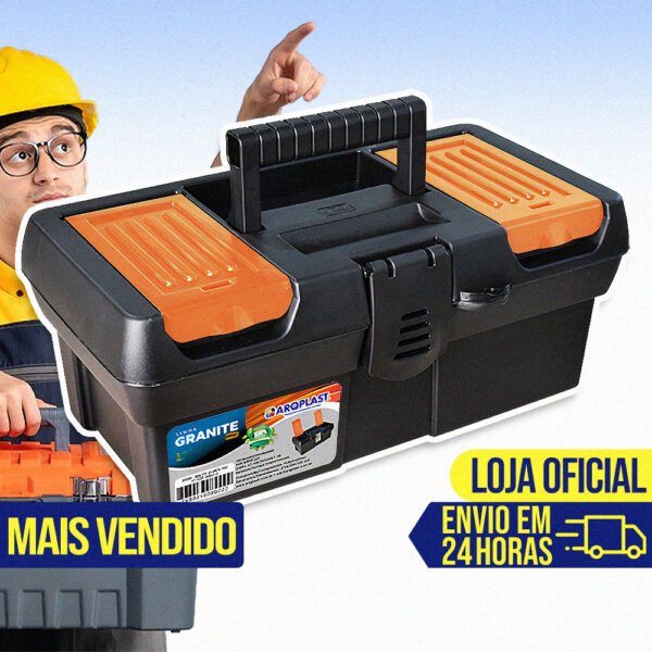 Maleta Caixa de Ferramentas Plástica Grande Completa Alta Organizadora Resistente Eletricistas Pesca Durável