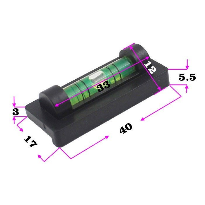 Nível Bolha Pequeno Retangular Nivela Tudo 40×17 Mm Verso Magnético