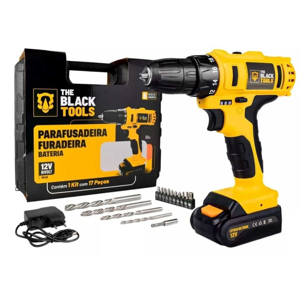 Parafusadeira Furadeira Bateria 127V The Black Tools