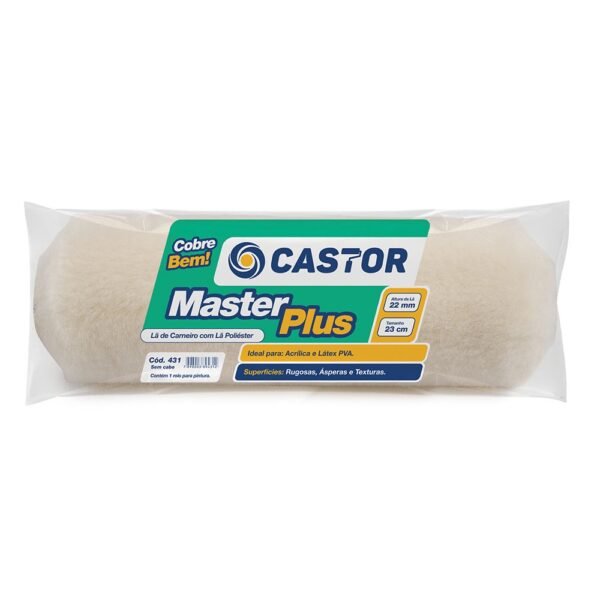 Rolo para Pintura Lã Master Plus 22MMx23CM s/cabo - Castor