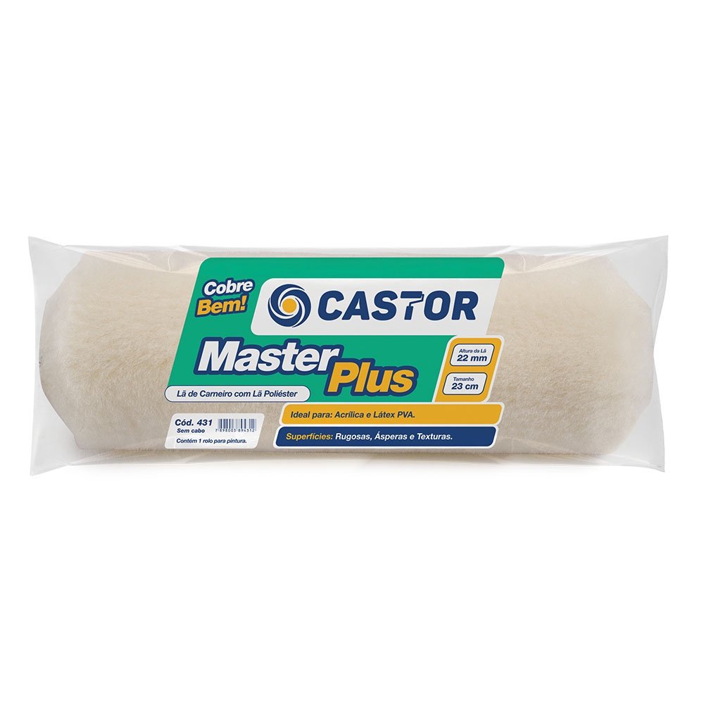 Rolo para Pintura Lã Master Plus 22MMx23CM s/cabo – Castor