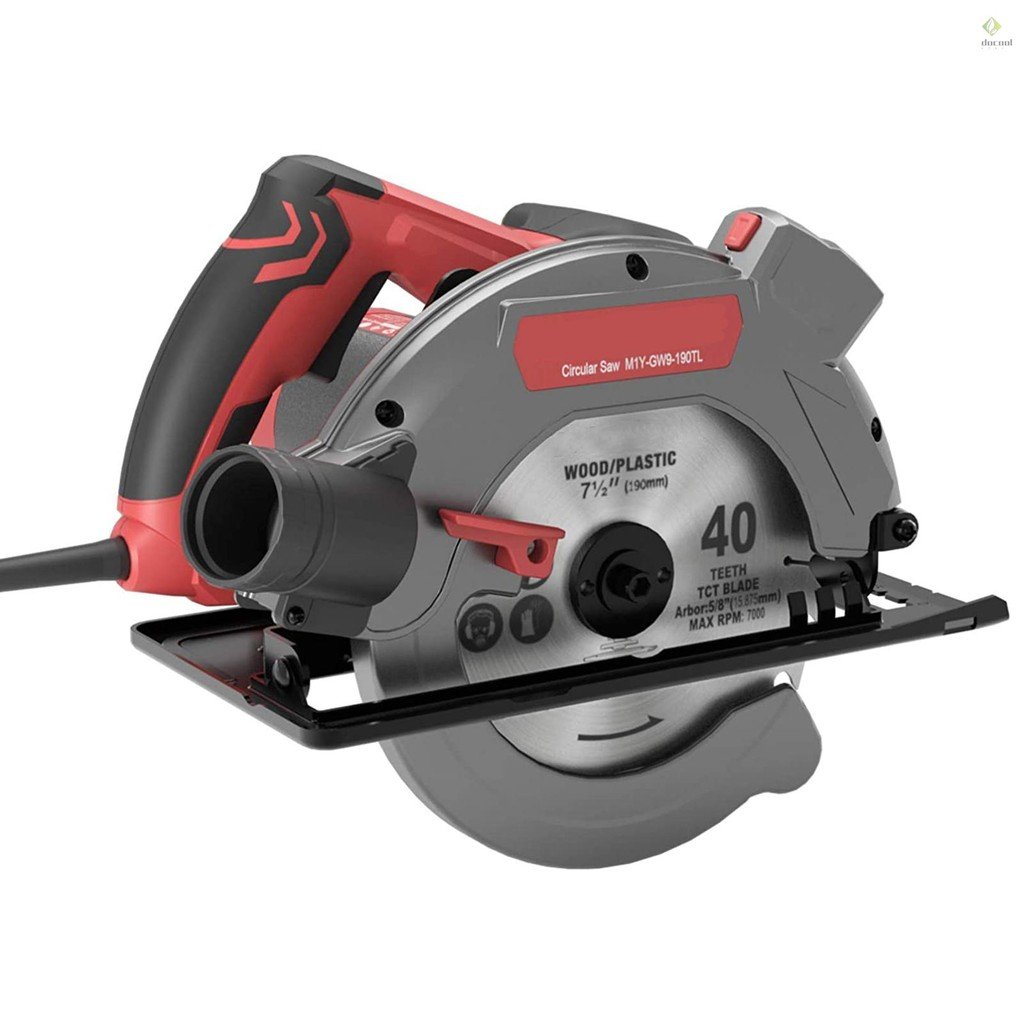 Serra Circular 1500W Serras Circulares Poderosas Com Guia De Trilha Compacta De 5000RPM 2 Lâminas De (24T + 40T) 7-1/4’E