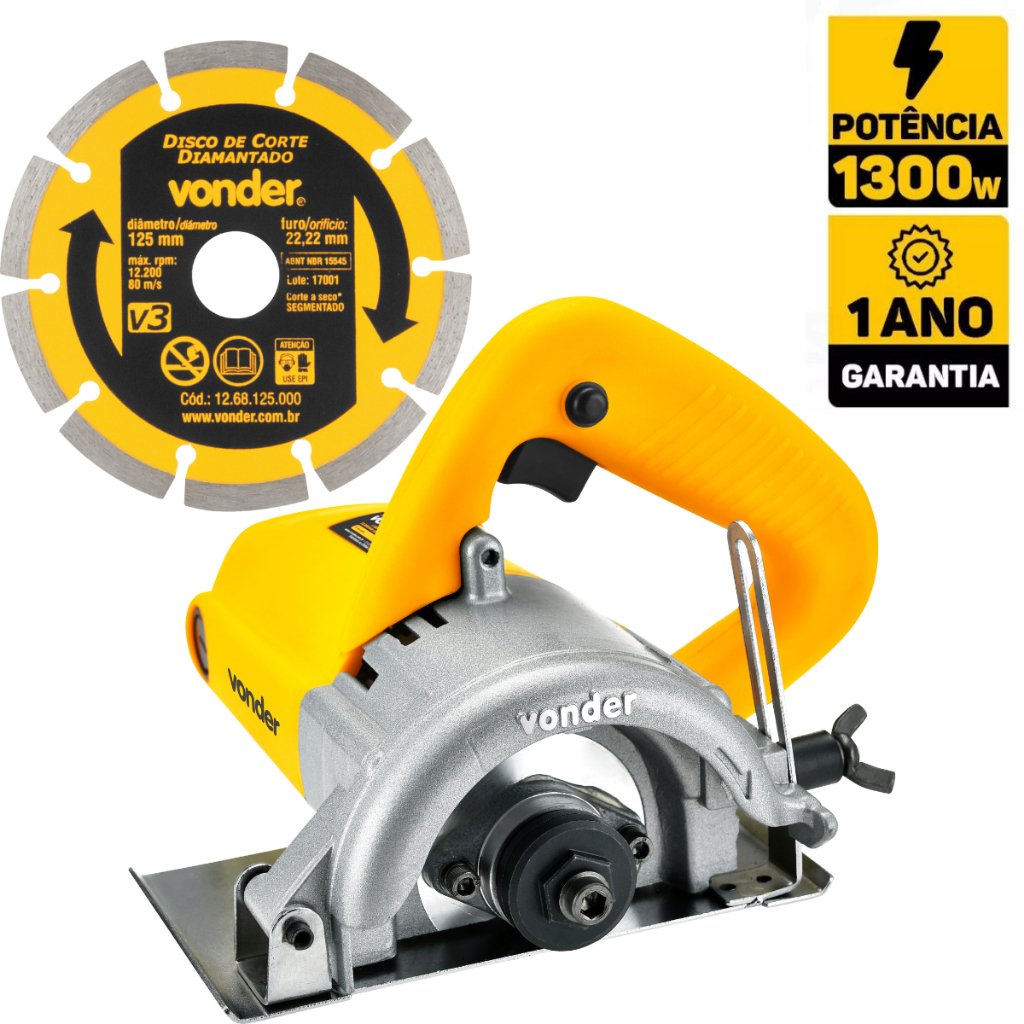 Serra Mármore Com disco Diamantado 1300w Profissional Tipo Makita Smv1300S Vonder