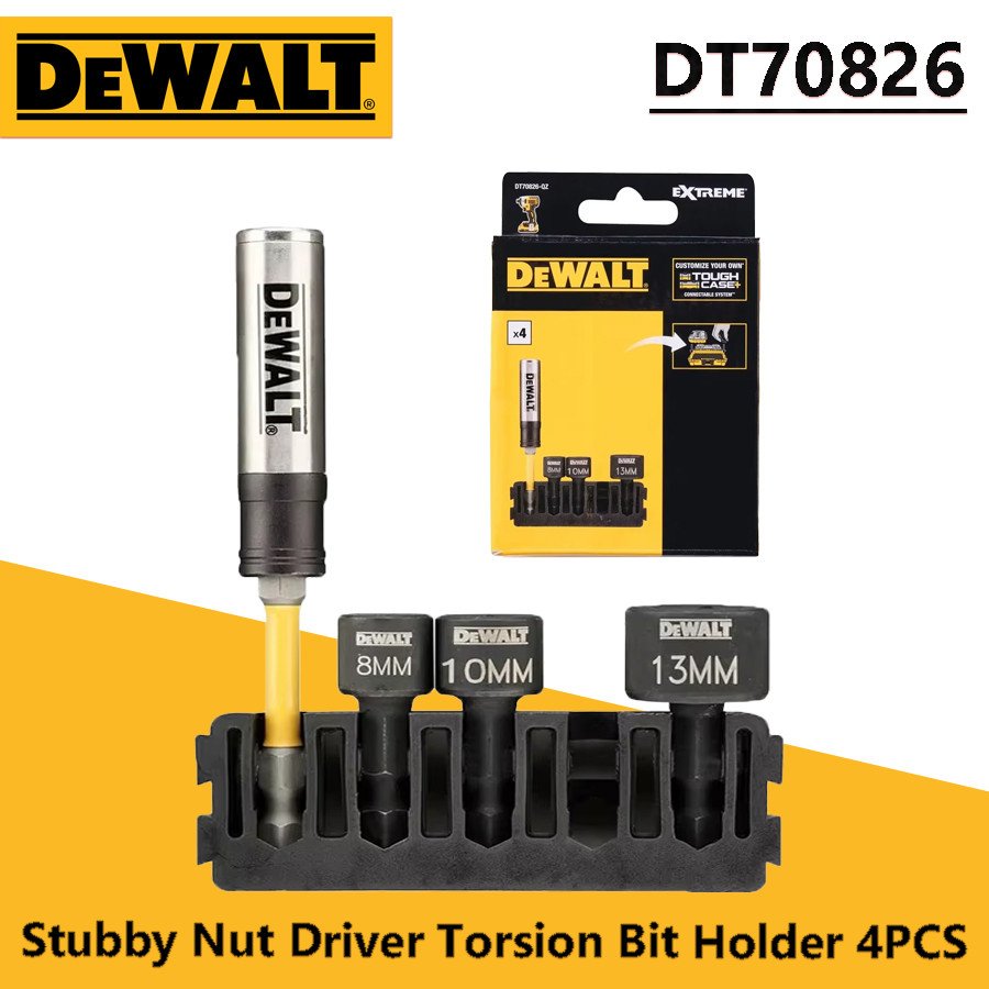 Soquete Hexagonal Magnético Forte DEWALT Da Haste , Resistente Ao Impacto , 6.35 Mm , 1/4 , Chave Curta Do Porco