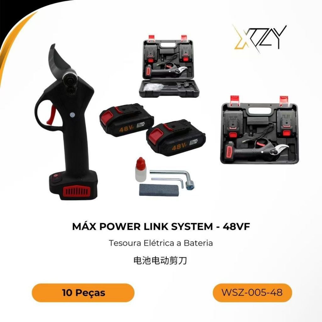 Tesoura De Poda Elétrica Profissional Tesoura De Poda Elétrica Sem Fio 2 Baterias 1 Carregador esoura De Poda Elétrica
