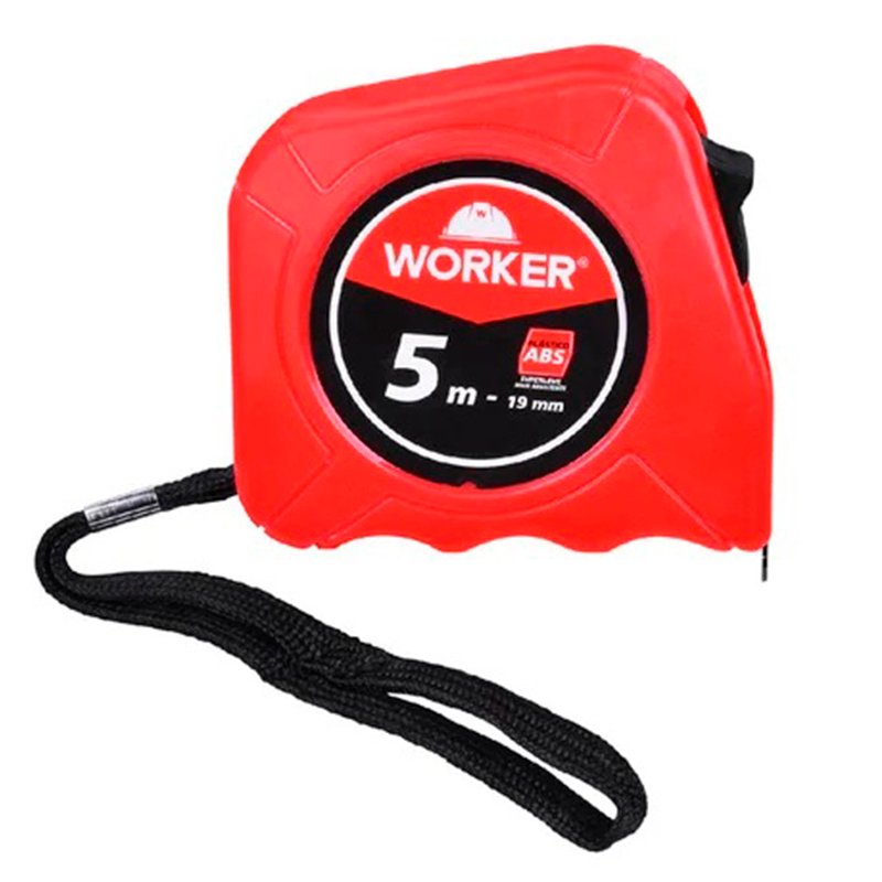 Trena Métrica de Plástico ABS Antirreflexo 5m (metros) Worker